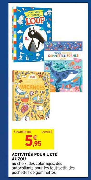 activités pour l'été auzou