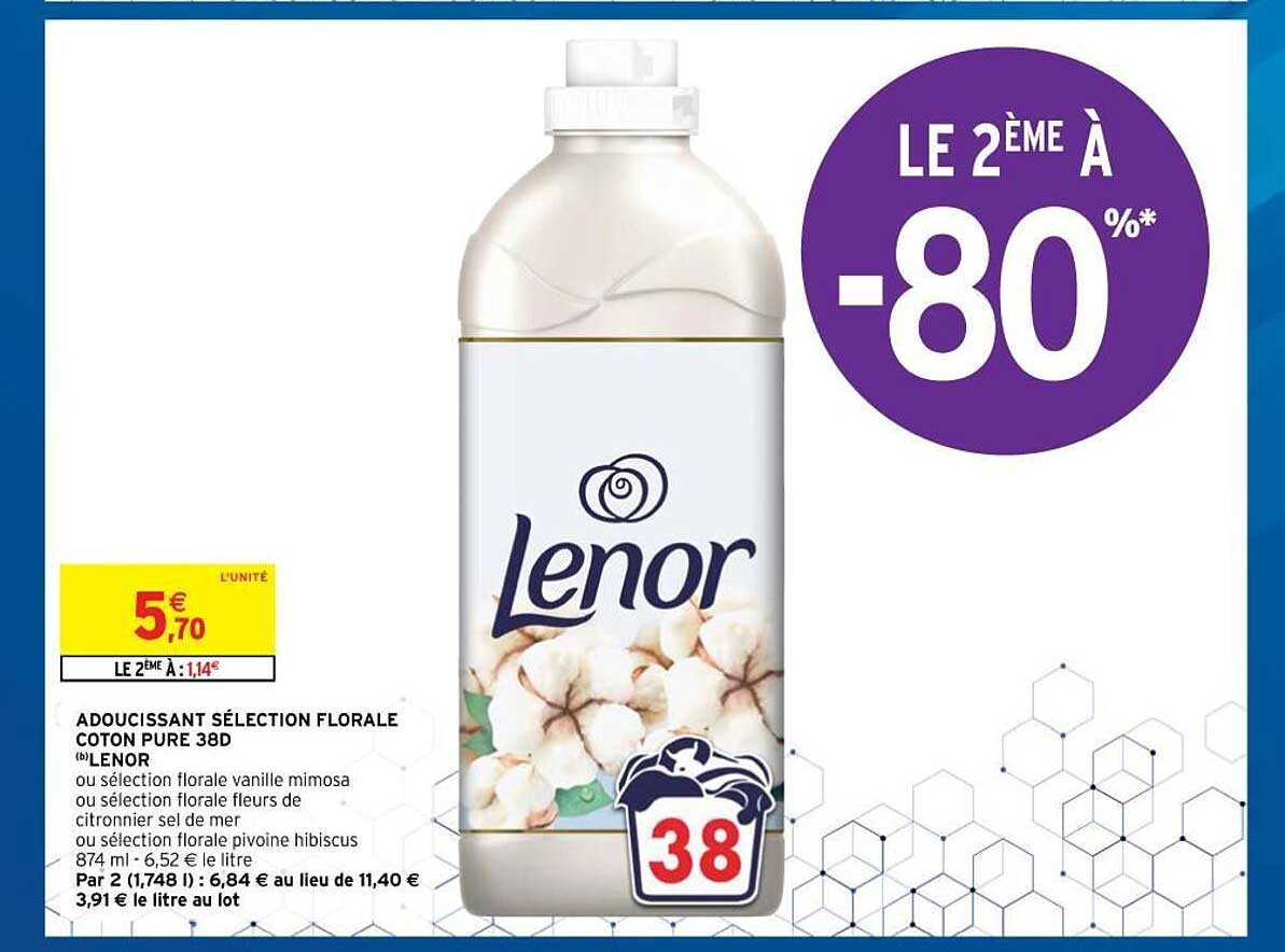 Adoucissant Sélection Florale Coton Pure 38d Lenor