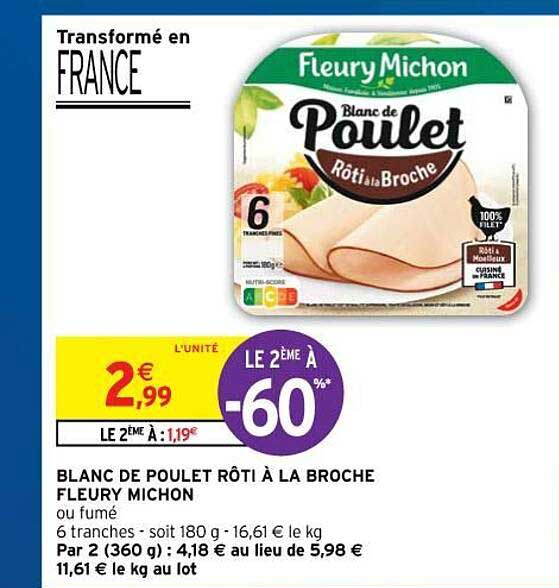 blanc de poulet rôti à la broche fleury michon