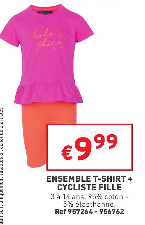 ensemble t-shirt + cycliste fille