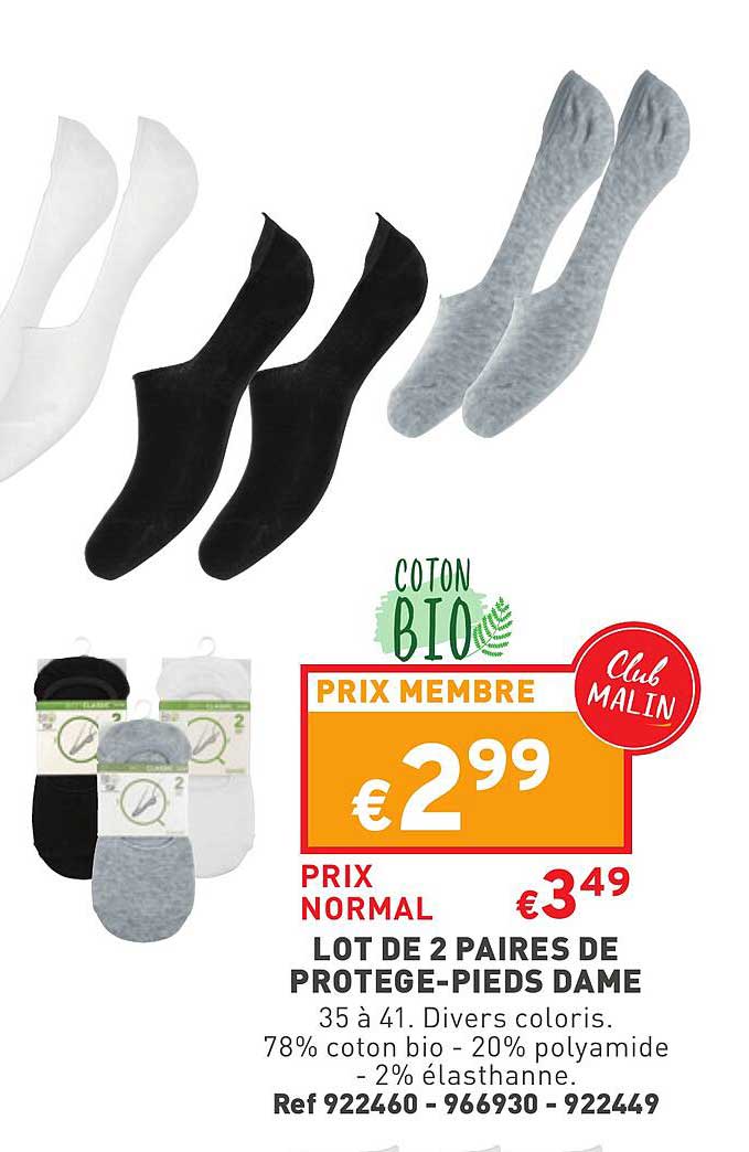 lot de 2 paires de protège-pieds dame