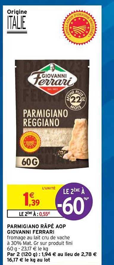 parmigiano râpé aop giovanni ferrari