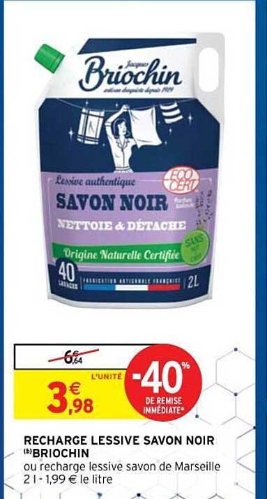 Recharge Lessive Savon Noir Briochin