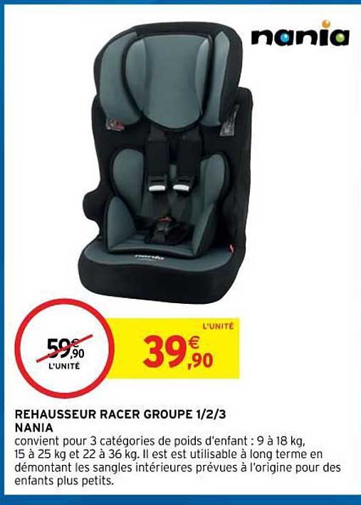 rehausseur racer groupe 1-2-3 nania
