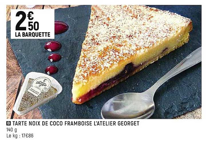 tarte noix de coco framboise l'atelier georget