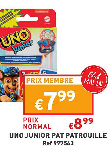 uno junior pat patrouille