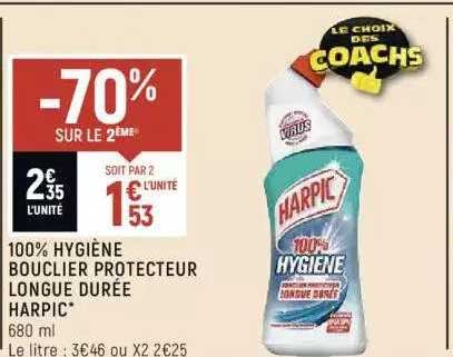 100% hygiène bouclier protecteur longue durée harpic