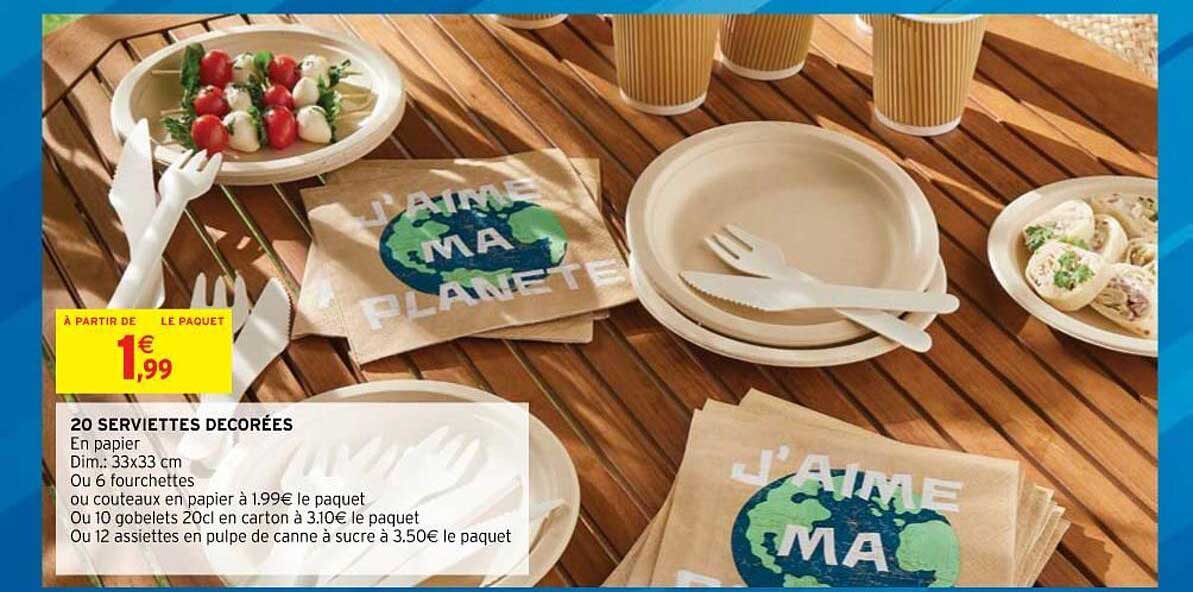 20 serviettes décorées