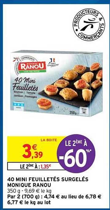 40 mini feuilletés surgelés monique ranou