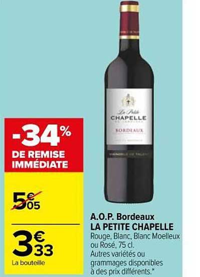 a.o.p. bordeaux la petite chapelle