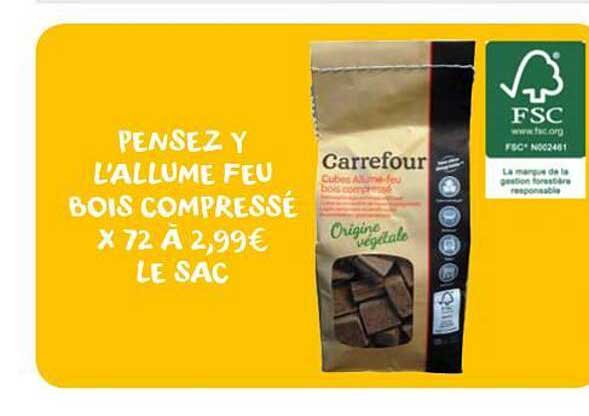 allume feu bois compressé