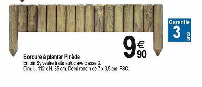 bordure à planter pinède