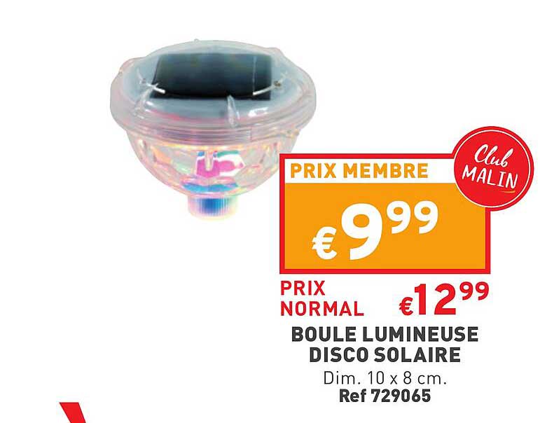 boule lumineuse disco solaire