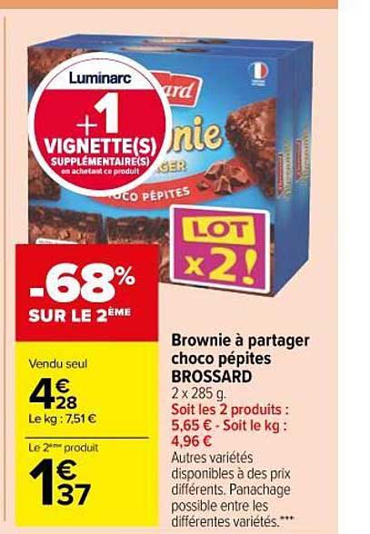 brownie à partager choco pépites brossard