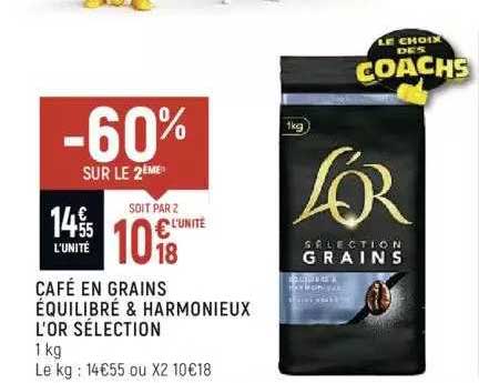 Café En Grains équilibré & Harmonieux L'or Sélection