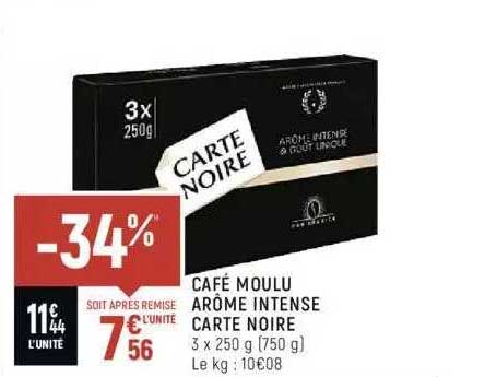 Café Moulu Arôme Intense Carte Noire