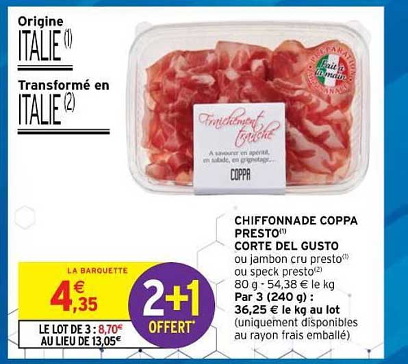 chiffonnade coppa presto corte del gusto