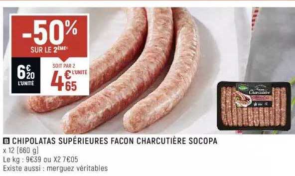 chipolatas supérieures façon charcutière socopa