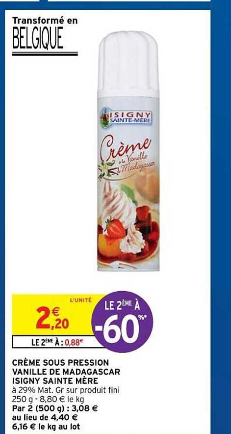 crème sous pression vanille de madagascar isigny sainte mère