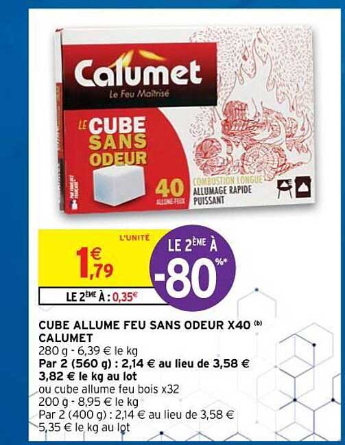 cube allume feu sans odeur x40 calumet