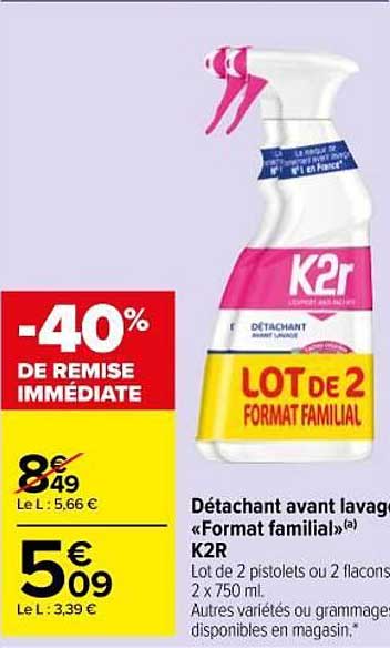 détachant avant lavage «format familial» k2r