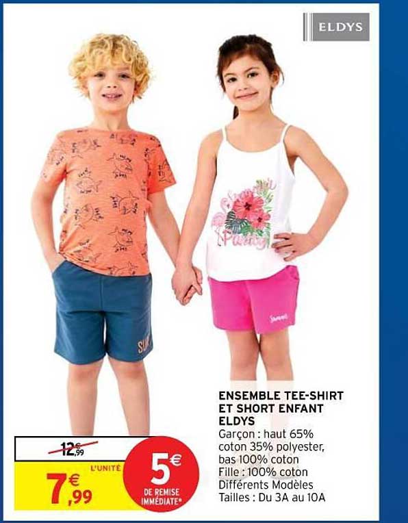 ensemble tee-shirt et short enfant eldys