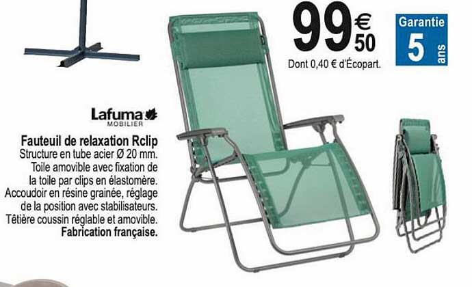 fauteuil de relaxation rclip lafuma mobilier