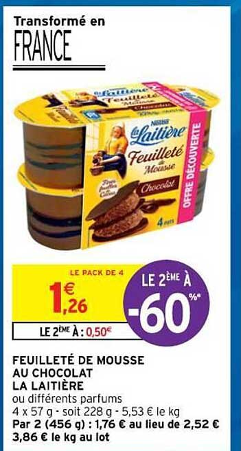 Feuilleté De Mousse Au Chocolat La Laitière