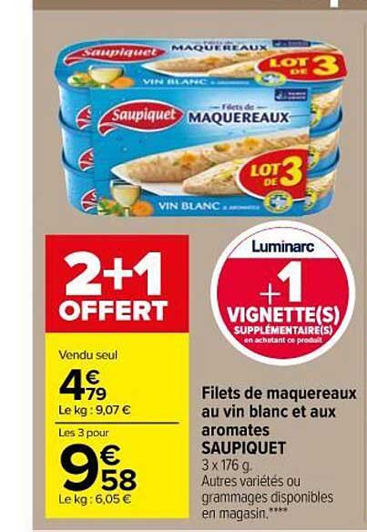 Filets De Maquereaux Au Vin Blanc Et Aux Aromates Saupiquet