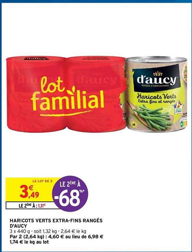 haricots verts extra-fins rangés d'aucy