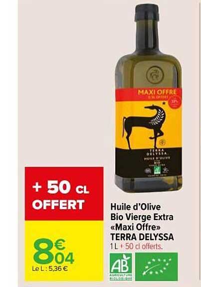 Huile D'olive Bio Vierge Extra «maxi Offre» Terra Delyssa