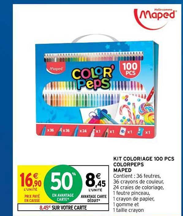 kit coloriage 100 pcs colorpeps maped