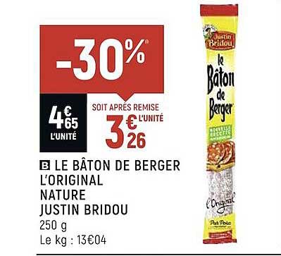 le bâton de berger l'original nature justin bridou