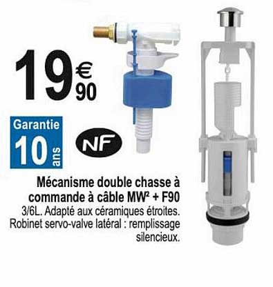 mécanisme double chasse à commande à câble mw² + f90