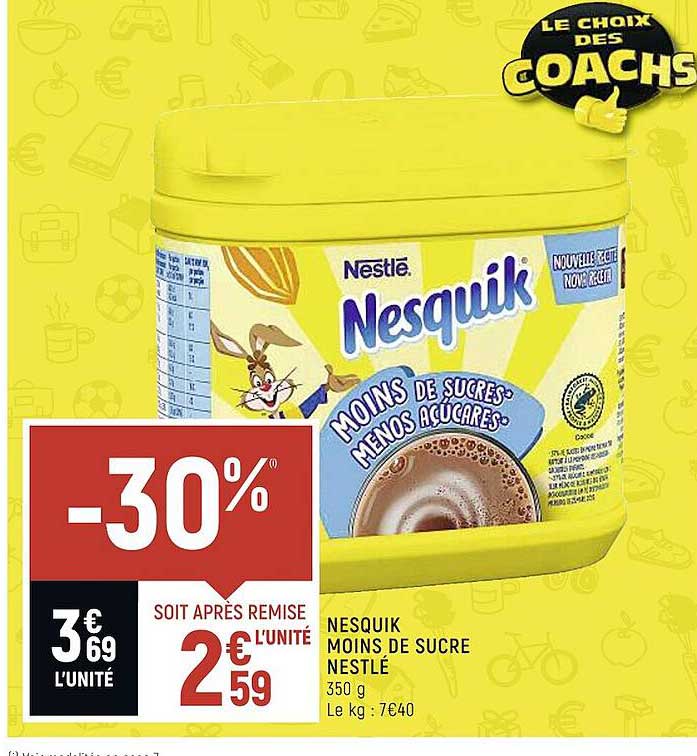 nesquik moins de sucre nestlé
