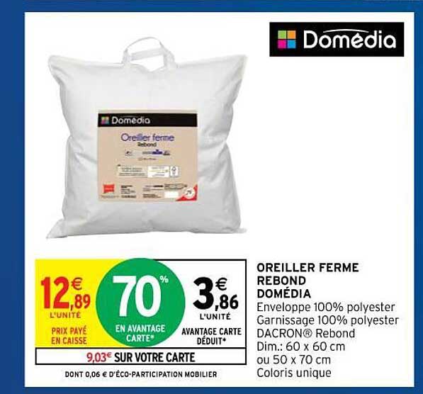 Oreiller Ferme Rebond Domédia