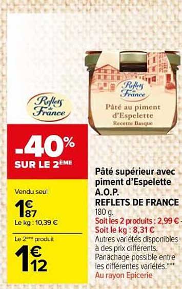 pâté supérieur avec piment d'espelette a.o.p. reflets de france