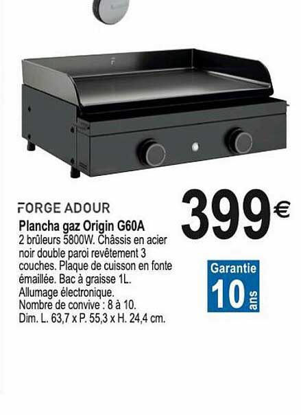plancha gaz origin g60a forge adour
