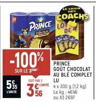Prince Goût Chocolat Au Blé Complet Lu