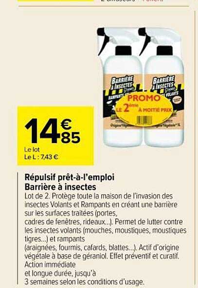 répulsif prêt-à-l'emploi barrière à insectes