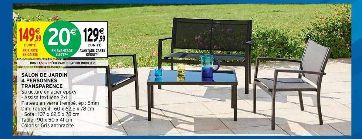 salon de jardin 4 personnes transparence