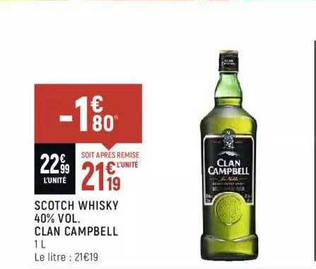 scotch whisky 40% vol. clan campbell