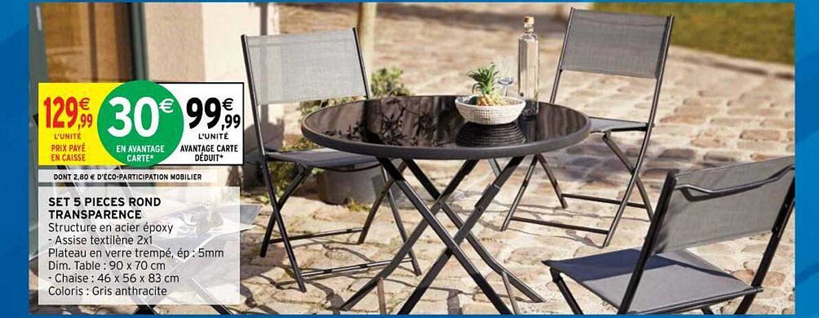 set 5 pièces rond transparence