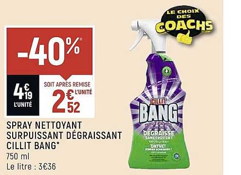 spray nettoyant surpuissant dégraissant cillit bang
