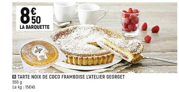 tarte noix de coco framboise l'atelier georget