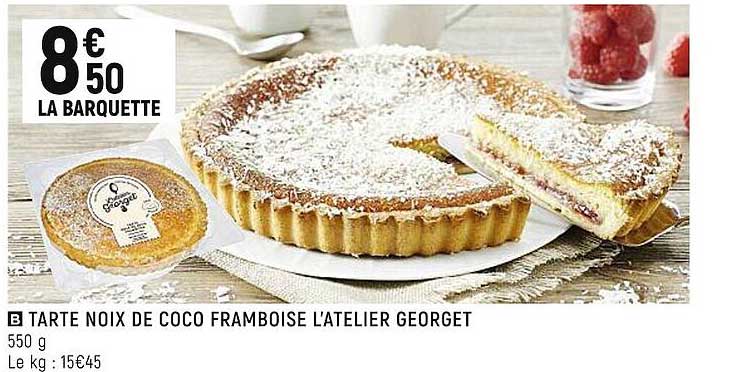tarte noix de coco framboise l'atelier georget