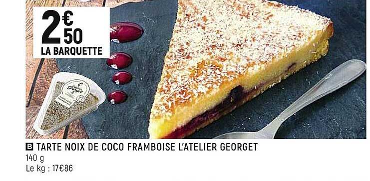 tarte noix de coco framboise l'atelier georget