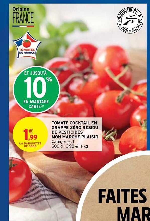 tomate cocktail en grappe zéro résidu de pesticides mon marché plaisir