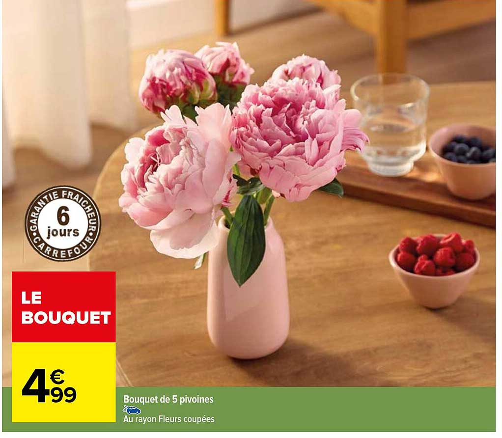 Bouquet De 5 Pivoines