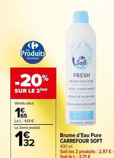 brume d'eau pure carrefour soft
